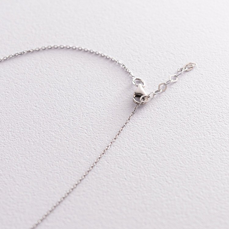 Колье из белого золота с фианитами кол01515 от ювелирного магазина Оникс - 12