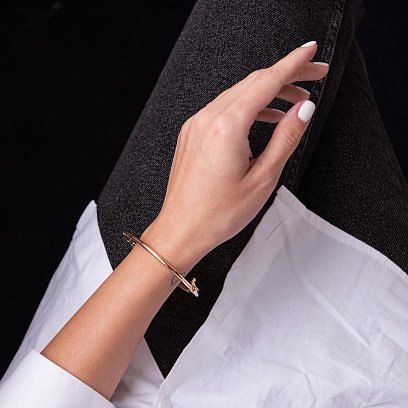 Жесткий браслет в красном золоте б04484 №5