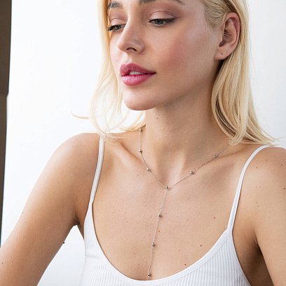 Колье "Шарики" в белом золоте кол01948