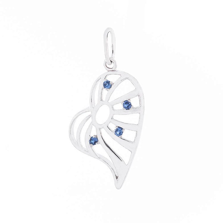Серебряная подвеска с фианитами "Сердце" 13972 от ювелирного магазина Оникс