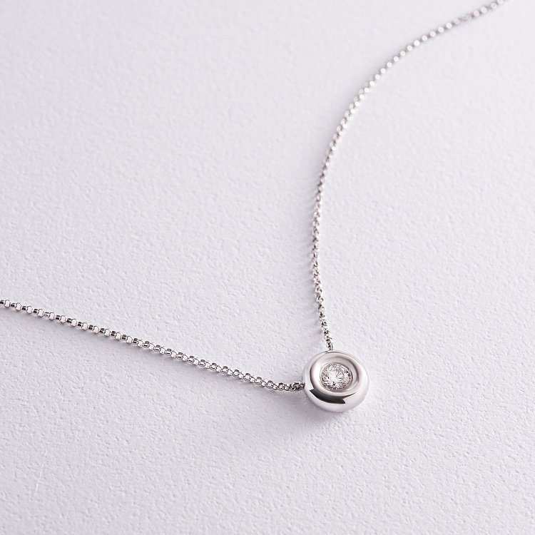 Золотое колье с одним камнем (бриллиант) кол402ke от ювелирного магазина Оникс