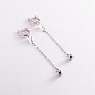 Серебряные серьги "Сердечки" с цепочками 123207 от ювелирного магазина Оникс