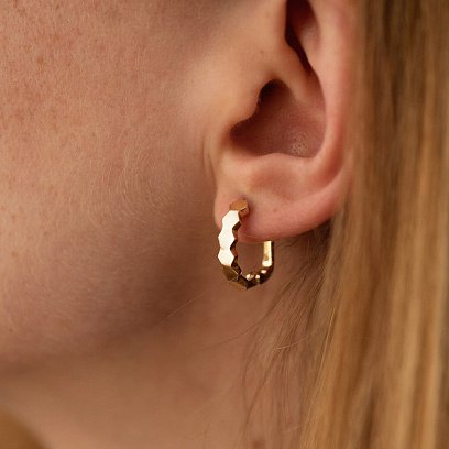 Серьги из желтого золота на английской застежке с06386 №4