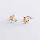 Детские серебряные серьги "Hello Kitty" 122711 от ювелирного магазина Оникс - 1