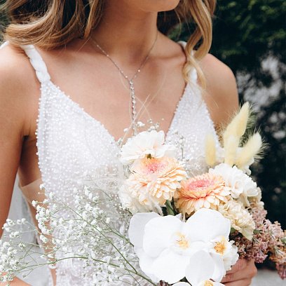 Срібне кольє з фіанітами 18656 №10