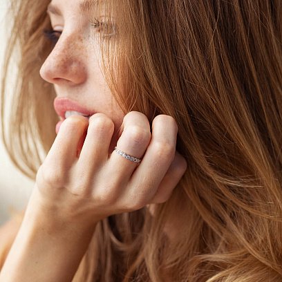 Золота каблучка з фіанітами к07536 №4