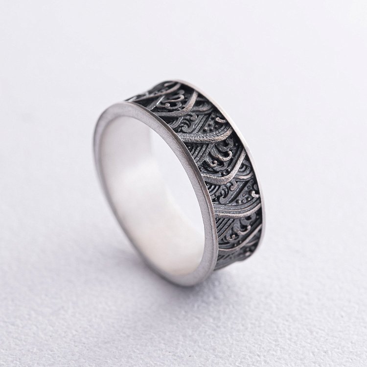 Срібна каблучка "Японські хвилі" 7019 від ювелірного магазину Онікс - 3