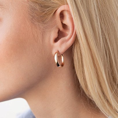 Овальні сережки у червоному золоті с07858 №4