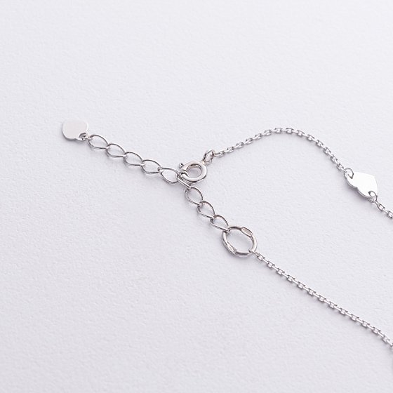 Серебряный браслет "Сердечки" на ногу 905-01075 №2