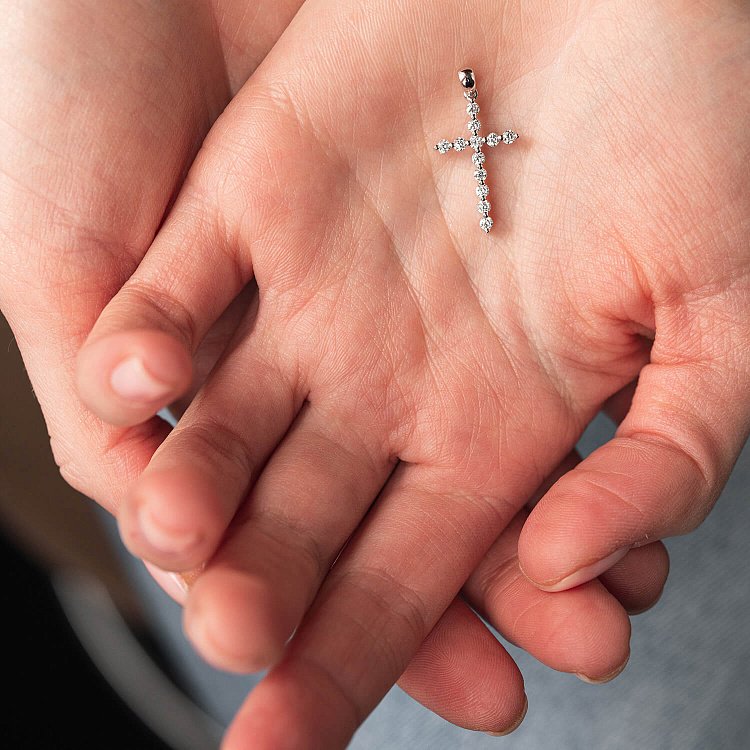 Золотий хрестик (діамант) пб0163ri від ювелірного магазину Онікс - 6