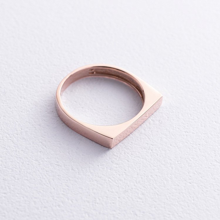 Кольцо в красном золоте (возможна гравировка) к07590 от ювелирного магазина Оникс