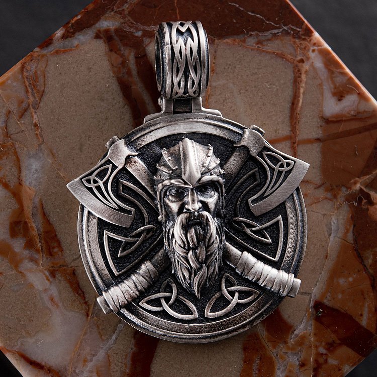Срібний кулон "Вікінг із сокирами" 266 від ювелірного магазину Онікс - 2