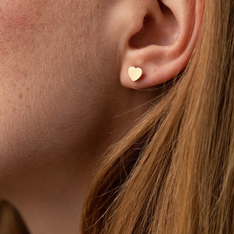 Золоті сережки - пусети "Сердечка" с06192 від ювелірного магазину Онікс - 5