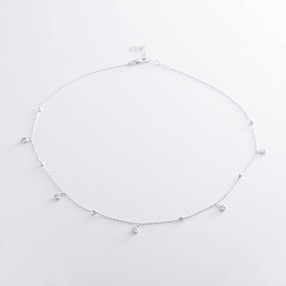 Кольє в білому золоті (фіаніти) кол01635 №2