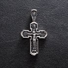 Православный крест с чернением "Распятие Христово. Икона Божией Матери" 133094 от ювелирного магазина Оникс