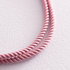 Шовковий рожевий шнурок з гладкою золотою застібкою (2 мм) кол02076 от ювелирного магазина Оникс - 1