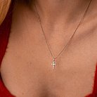 Крестик с бриллиантами (белое золото) пб0335gm от ювелирного магазина Оникс - 1