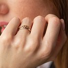 Золотое кольцо "Сердечки" к07083 от ювелирного магазина Оникс - 1