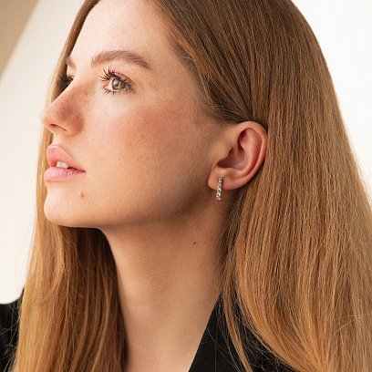 Золоті сережки з фіанітами с08909 №2