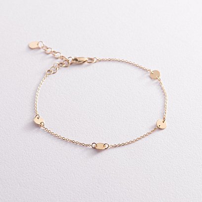 Браслет с монетками в желтом золоте 820155М