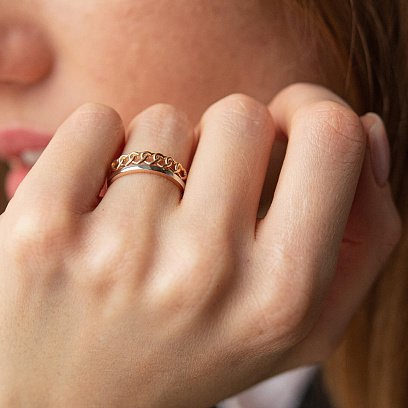 Золотое кольцо "Сердечки" к07083 №2