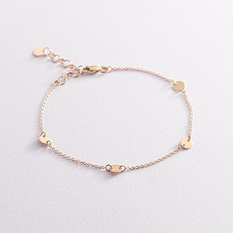 Браслет с монетками в желтом золоте 820155М от ювелирного магазина Оникс