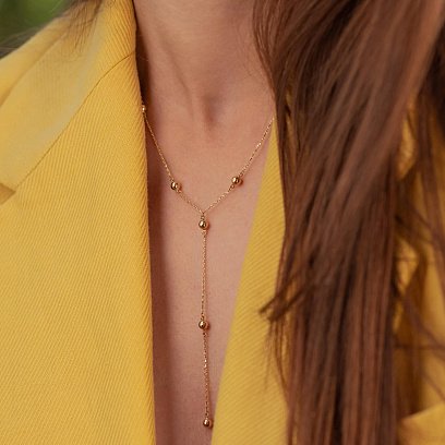 Золотое колье "Шарики" кол01918 №3