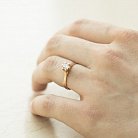 Золотое помолвочное кольцо (фианит) к05785 от ювелирного магазина Оникс - 4