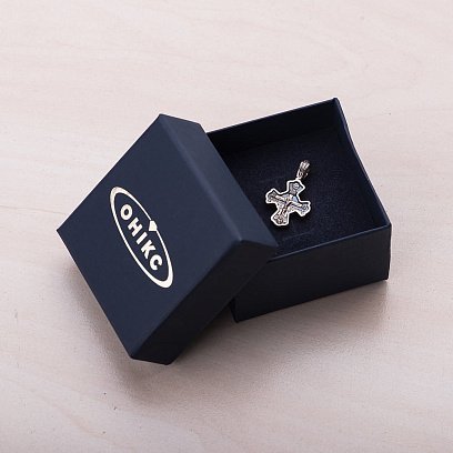 Золотий православний хрест "Розп'яття. Святитель Миколай Чудотворець" п02678 №4