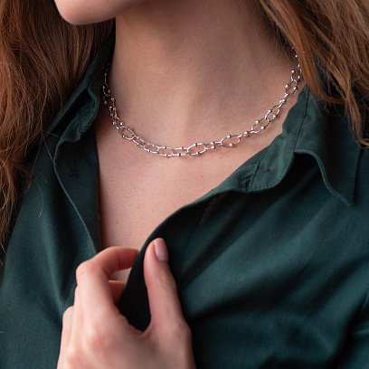 Срібне кольє "Фантазія" 181110 №9