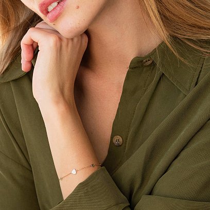 Золотий браслет "Сердечки" б04021 №2