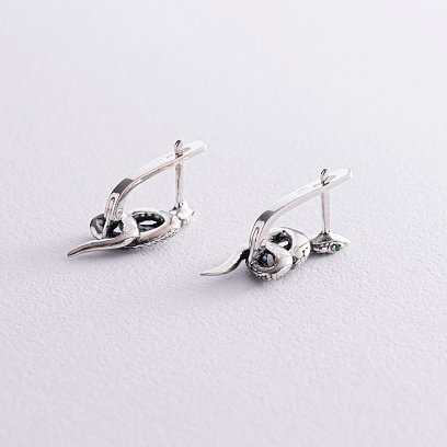 Серебряные серьги "Змеи" 123228 №5