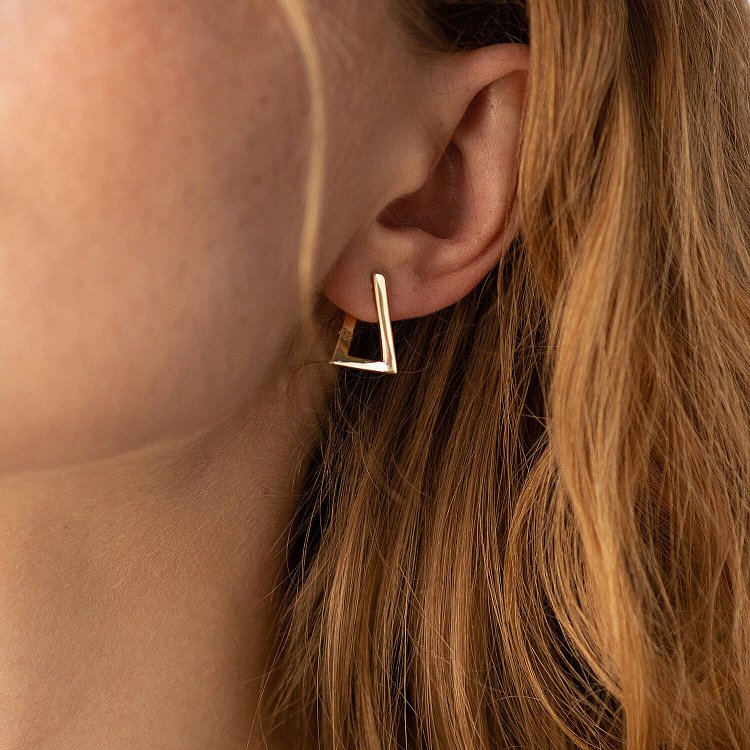 Сережки "Імпровізація" у жовтому золоті с07321 від ювелірного магазину Онікс - 1