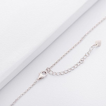 Серебряное колье с сердечком (фианит) 18783 №2