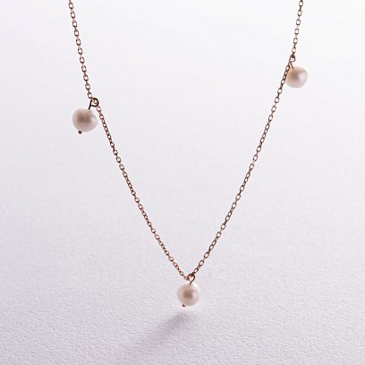 Кольє з перлами (червоне золото) кол02398 №3