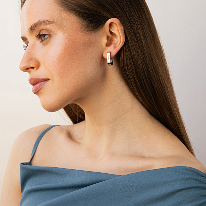 Сережки "Grace" у білому золоті с09693 №5