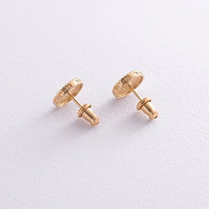 Серьги - пусеты "Цветочки" в серебре (позолота, чернение) 122773 №3