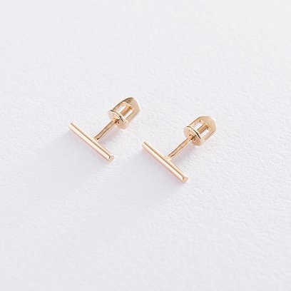 Золотые серьги-пусеты "Минимум" с06752 №2
