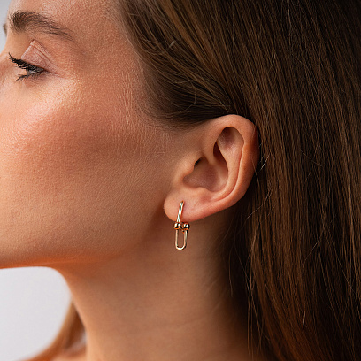 Серьги "Фантазия" в красном золоте (mini) с09516 №4