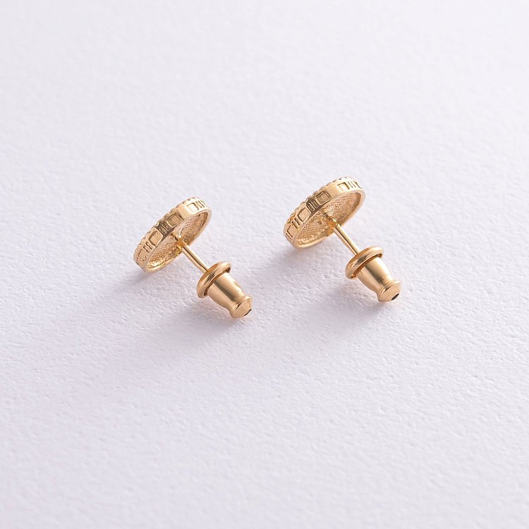 Серьги - пусеты "Цветочки" в серебре (позолота, чернение) 122773 от ювелирного магазина Оникс - 3