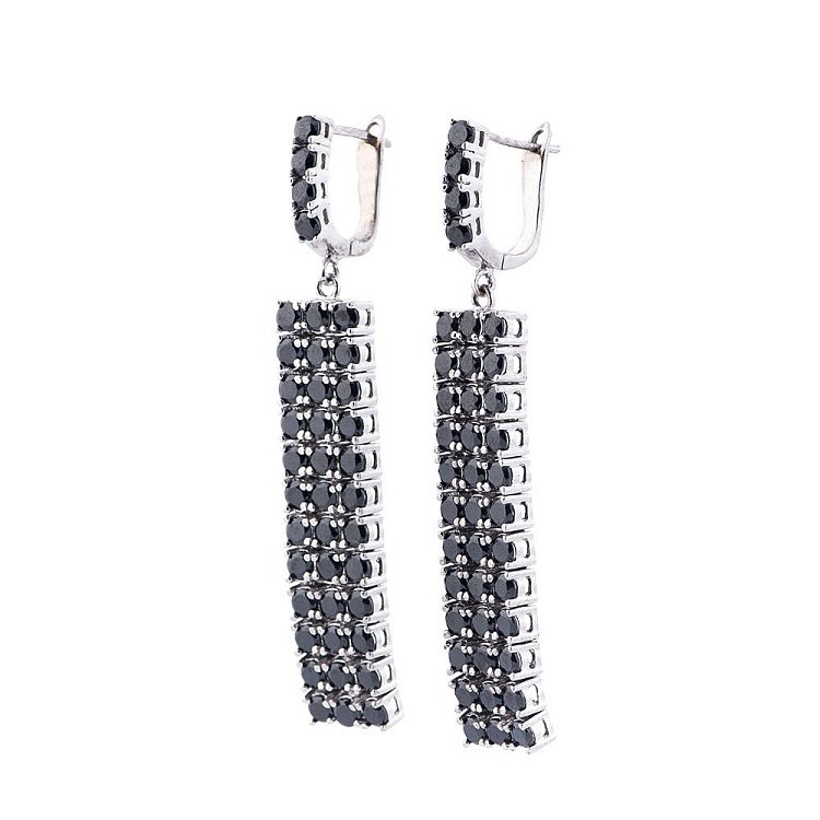 Срібні сережки з фіанітами 121422 від ювелірного магазину Онікс - 1