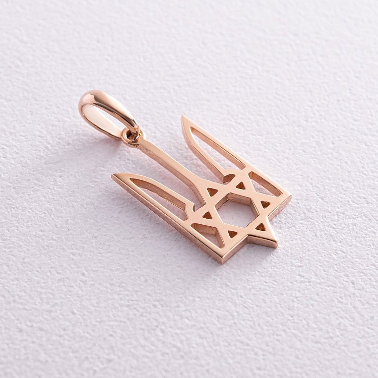 Золотой кулон "Герб Украины - Тризуб. Жидобандера" п03761 от ювелирного магазина Оникс