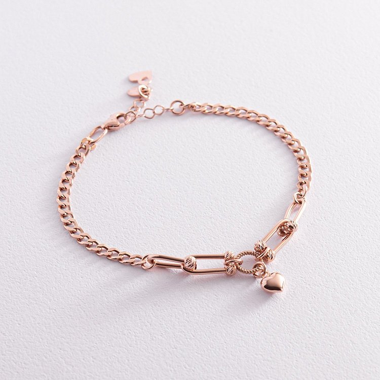 Золотий браслет "Сердечко" б05065 від ювелірного магазину Онікс