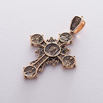 Православный крест "Господь Вседержитель" (чернение) п01616 №3