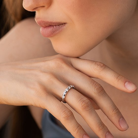 Серебряное кольцо с фианитами 112873 №4