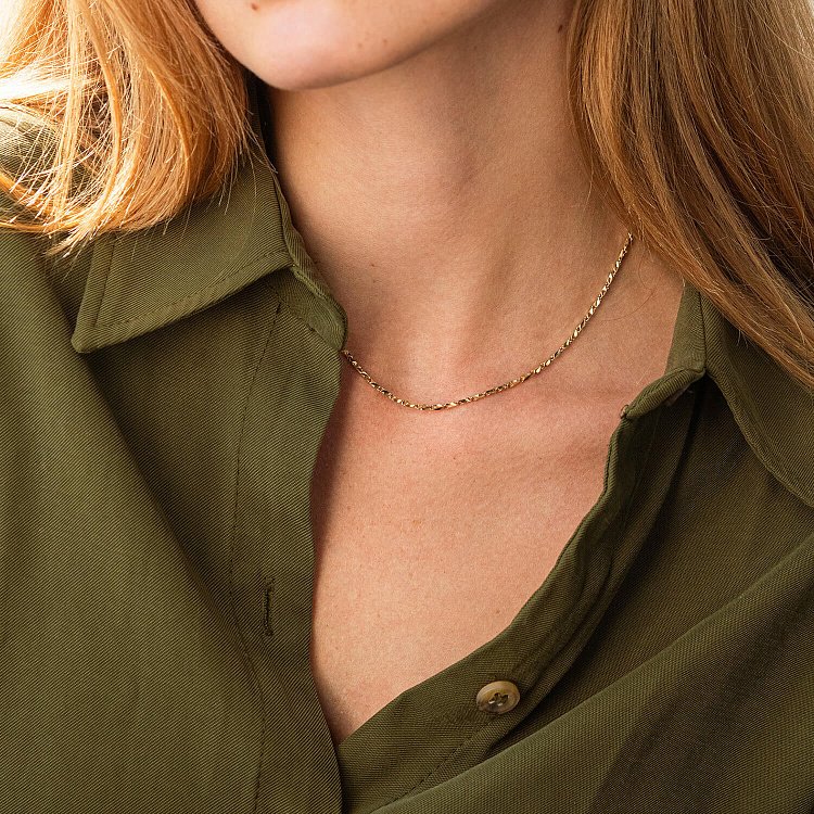 Фантазійний ланцюжок у жовтому золоті ц00475 від ювелірного магазину Онікс - 4