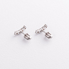 Золотые серьги - пусеты с бриллиантами сб0603м от ювелирного магазина Оникс - 1