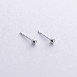 Сережки - пусети "Кульки" в сріблі (0.4 см) 122892