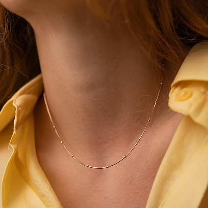 Золотая цепочка "Шарики" плетение Снейк ц00492 №4