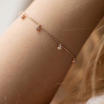 Браслет у червоному золоті (фіаніти) б04186 №2